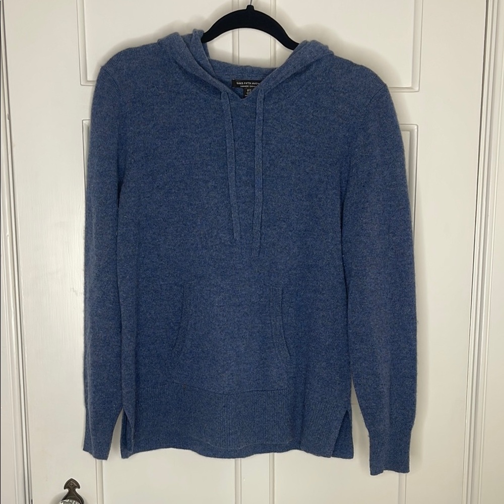 Blue Hoodie cashmere Sweater